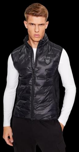 Mens Woven Down Waistcoat Black