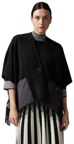 Womens Nancie Poncho Black