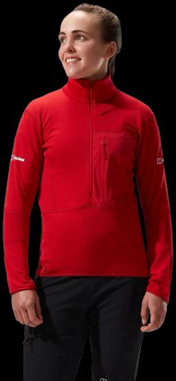 Womens MTN Arete LB Half Zip Fleece Haute Red