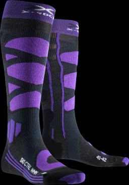 Womens Control 4.0 Ski Socks Charcoal Melange/Purple