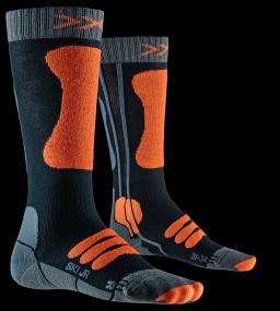 Junior 4.0 Ski Socks Anthracite Melange/X-Orange