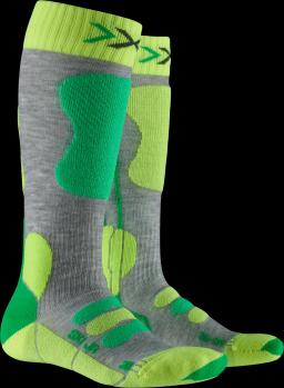 Junior 4.0 Ski Socks Mid Grey Melange/Green/Phyton Yellow