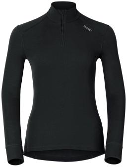 Shirt Long Sleeve Turtle Neck Half Zip Warm Women Black
