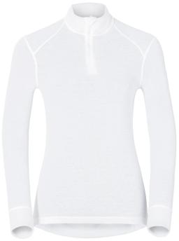 Shirt Long Sleeve Turtle Neck Half Zip Warm Women White