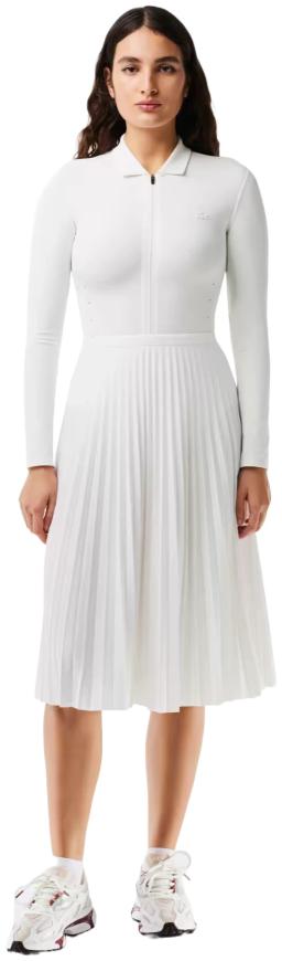 Womens Elasticised Waist Flowing Pleated Skirt White