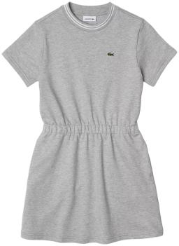 Girls Heritage Print Cotton Fleece T-Shirt Dress Grey Chine