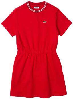 Girls Heritage Print Cotton Fleece T-Shirt Dress Red