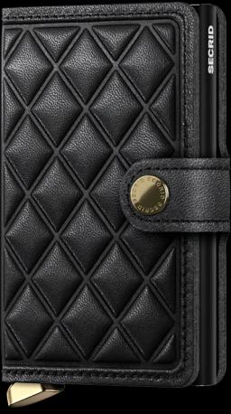 Premium Emboss Diamond Mini Wallet Black