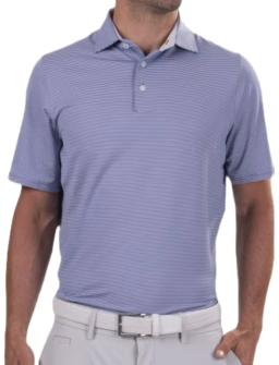 Mens Soren Stripe Polo Short Sleeve Mykonos/Alloy
