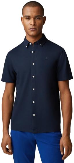 Mens Franz Short-Sleeved Shirt Navy Blue