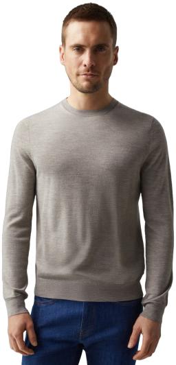 Mens Ole Pure New Wool Pullover Beige