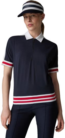 Womens Amelia Functional Polo Shirt Navy Blue/Red