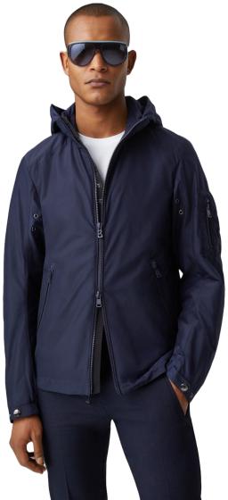Mens Jacob Leather Jacket Navy Blue
