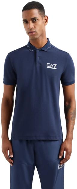 Emporio Armani EA7 Mens Club Stretch-Cotton Polo Shirt