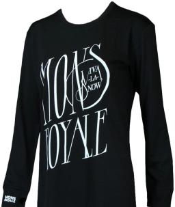 Womens Boyfriend LS Crew Top Black