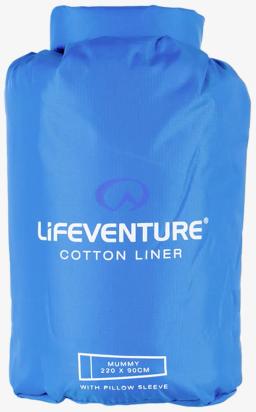 Cotton Sleeping Bag Liner Mummy Blue