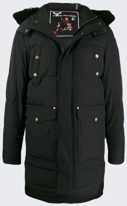 Big Ridge Mens Parka Coat Black/Black Frost Fox Fur