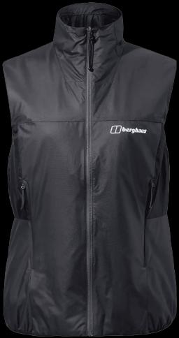 Arete LB Synthetic Womens Insulated Vest Grey Pinstripe/Jet Black