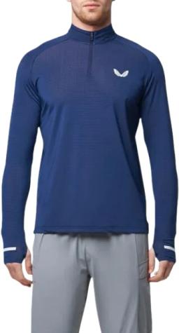 Active 1/4 Zip Mens Running Top Peacoat