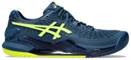 Gel-Resolution 9 Mens Tennis Shoes Mako Blue/Safety Yellow