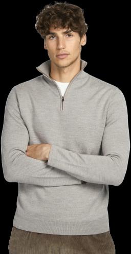 Mens Half Zip Sweater Straw