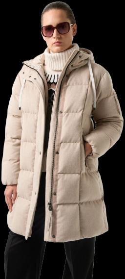 x Loro Piana Womens Fanja 2 Cashmere Down Jacket Silver Desert