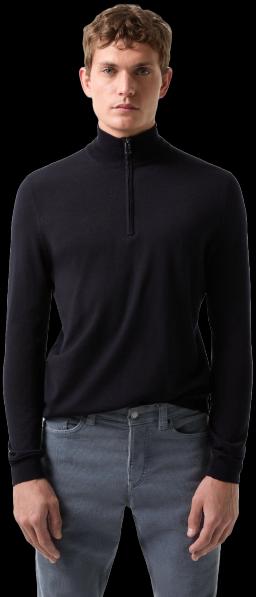 Mens Ouri Half Zip Wollen First Layer Navy