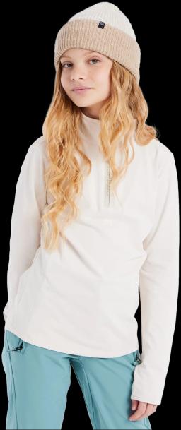 Girls Stretch Top 1/4 Zip Kitoffwhite