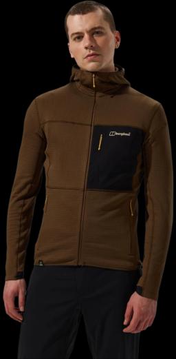 Mens Ridge-Hiker Hooded Jacket Bark/Jet Black