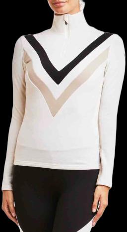 Womens Voss Chevron 1/4 Zip Midlayer Off white