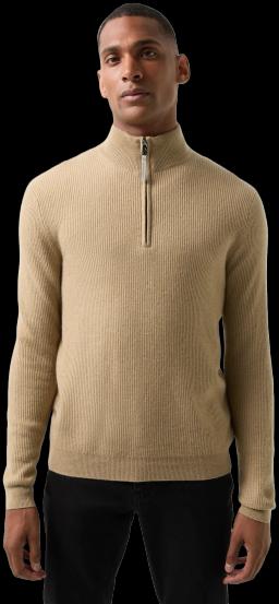 Mens Derek 1 Half Zip Pullover Wet Sand