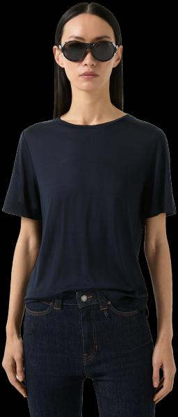 Womens Sienna Silk Shirt Navy