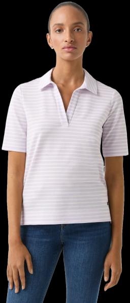 Womens Peony Polo Shirt Lilac/Off-white
