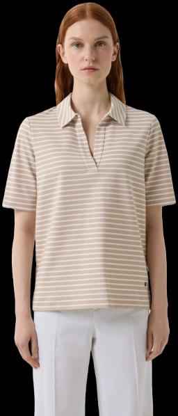 Womens Peony Polo Shirt Sand/Off-white