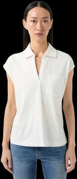 Women Maya Jersey Blouse Shirt Offwhite