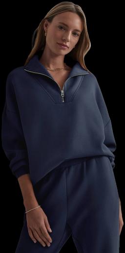 Hawley Half Zip Sweat Blue Nights