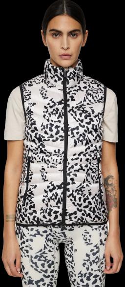 Womens Lara Light Down Vest Print Snake Rock Moonbeam M