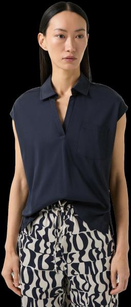 Women Maya Jersey Blouse Shirt Navy