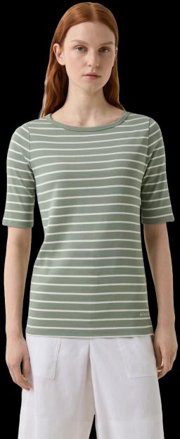 Womens Louna T-shirt Green White Stripes