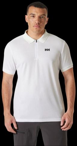 Mens HP 1/2 Zip Polo White