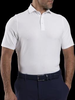 Mens Hollow Pima Polo S/S White