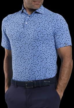 Mens Golfer Polo S/S Cerulean/Atlanta Blue