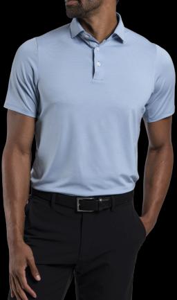 Mens Soren Stripe Polo S/S Cerulean/Alloy
