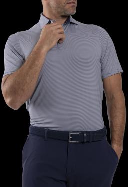 Mens Soren Stripe Polo S/S Atlanta Blue/White