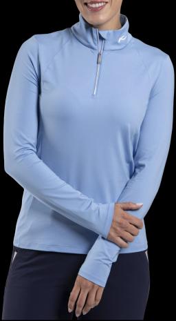 Womens Collagen Half-Zip Midlayer Blue Opal