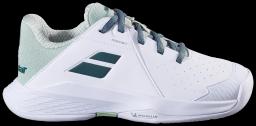 Propulse Junior 3 All Court Wimbledon Tennis Shoes White/Dark Green