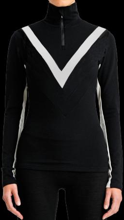Womens Voss Chevron 1/4 Zip Midlayer Black