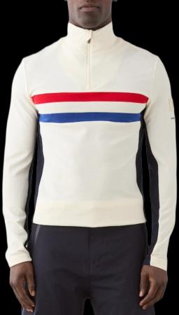 Mens Ski 1/4 Zip Baselayer Off White