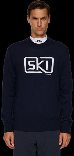 Mens William Knitted Ski Sweater JL Navy