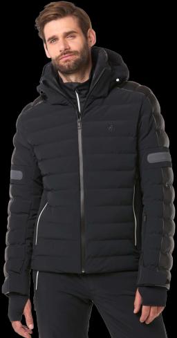 Gideon Faux Leather Mens Ski Jacket Black